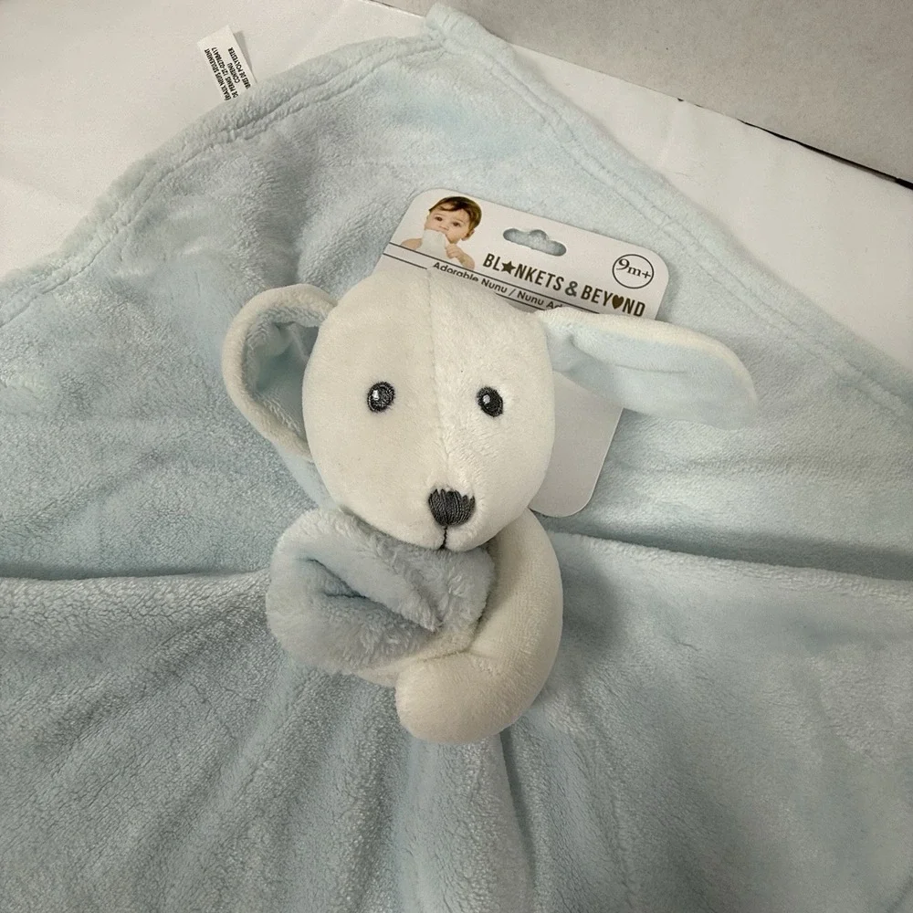Blankets & Beyond Blue Puppy Dog Baby Security Blanket 15x14 Adorable Nunu Lovey